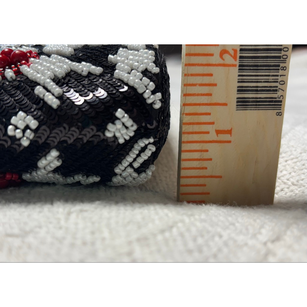Viral Tik Toc Famous Made In India Cherry Houndtooth Beaded Handbag w/Cherry - Picture 11 of 12